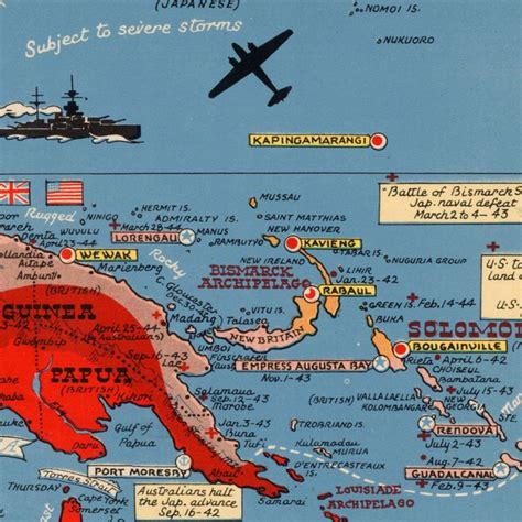 1944 WWII Asia & Pacific Theater map | Pictorial maps, Severe storms