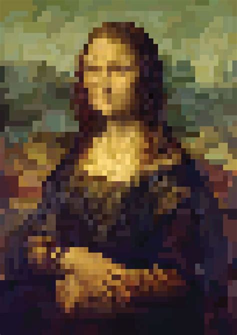 Pixel art of famous paintings. | Pixel art, Painting, Minecraft pixel art