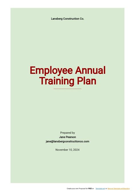 Free Employee Annual Training Plan Template - Google Docs, Word, Apple ...