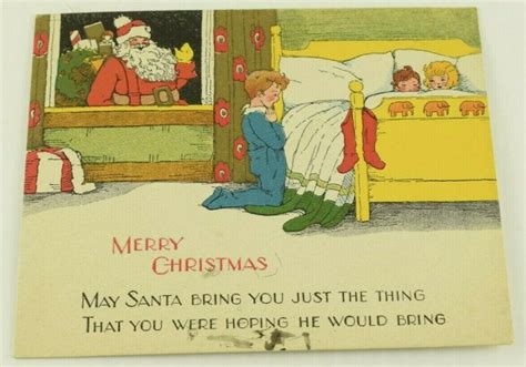 1920's Christmas Card Santa Claus Cute Kids F5 | Other / Unsorted ...