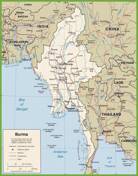 Burma road map - Ontheworldmap.com