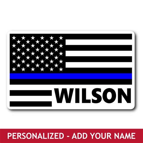 Personalized Sticker - Thin Blue Line Flag – ThinBlueLineHeroes