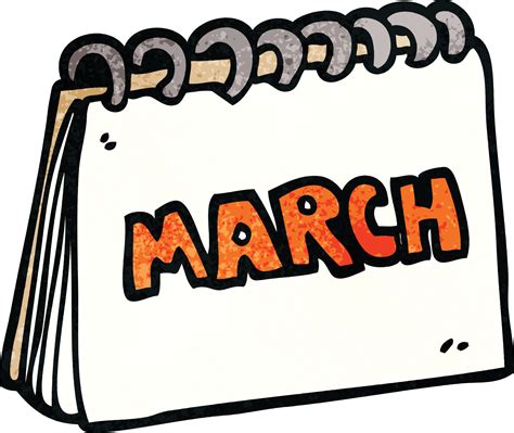 cartoon doodle calendar showing month of march 12168481 Vector Art at ...