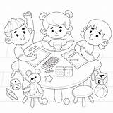 Kindergarten Coloring Page Vectors & Illustrations For Free Download sketch template