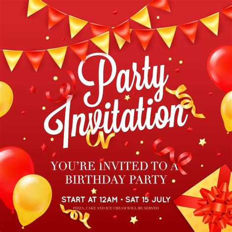 Modèle D'affiche Carte Fête D'anniversaire Invitation Avec Décorations De Ballon Plafond ...