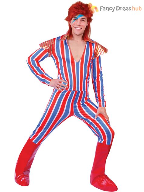 Mens 70s Alter Ego Ziggy Stardust David Bowie Costume Adult Rock Fancy ...