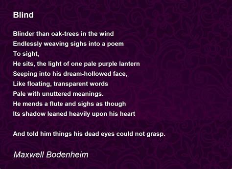 Blind - Blind Poem by Maxwell Bodenheim