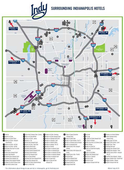 Indianapolis area hotel map - Ontheworldmap.com