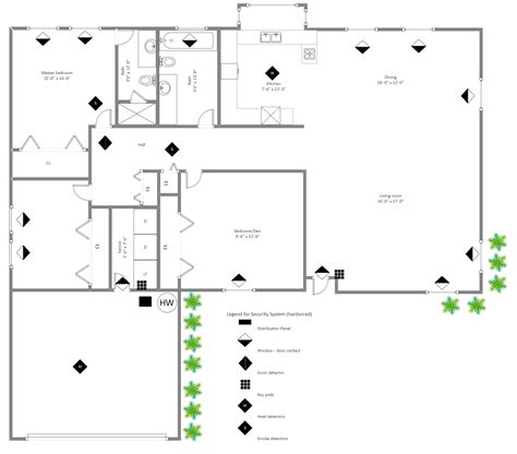 Security Home Plan Sample | EdrawMax | EdrawMax Templates