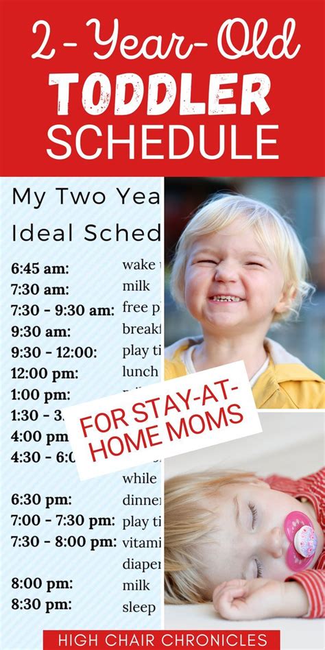 Picture collage with a summer toddler schedule for 2-year-olds and a toddler sleeping and ...