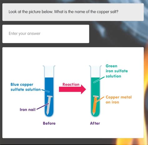 Look at the picture below. What is the name of the copper salt? - brainly.com