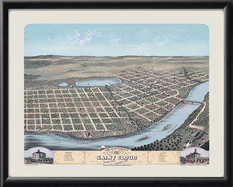 Saint Cloud MN 1869 Restored Map | Vintage City Maps