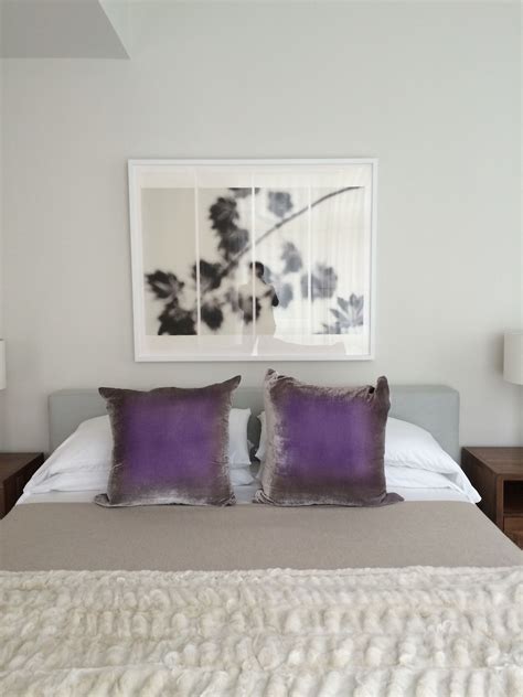 A pop of purple art brightens up this bedroom | Interior design ...