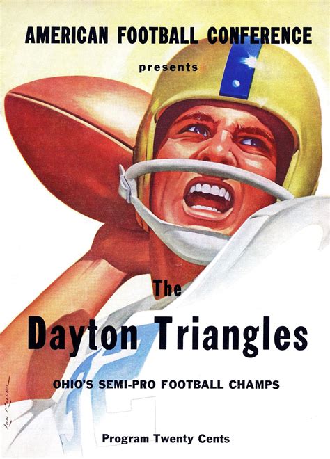 Dayton Triangles, Ohio's semi-pro program cover art by Lon Keller ...