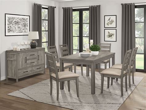 Bainbridge Weathered Gray Dining Room Set in 2022 | Grey dining tables, Side chairs dining, Grey ...