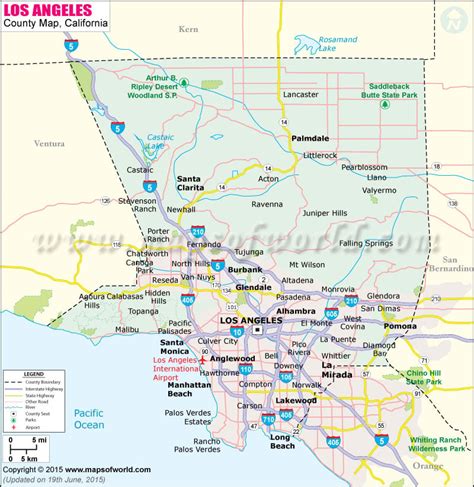 Los Angeles County Map, Map of Los Angeles County, California