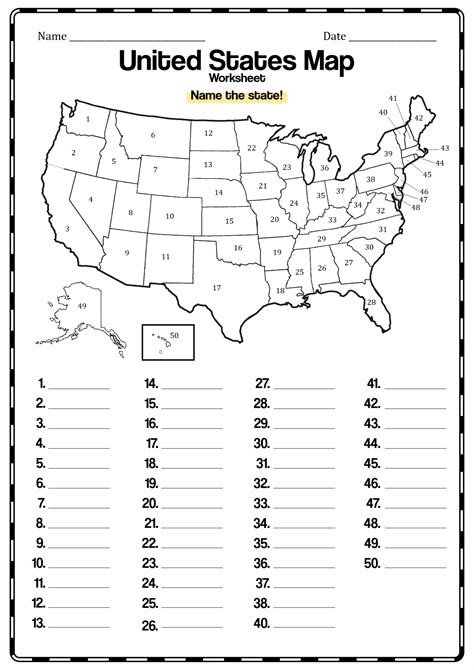 Fill In States Map Worksheets 99worksheets Images