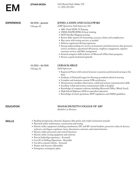 Field Supervisor Resume Samples | Velvet Jobs