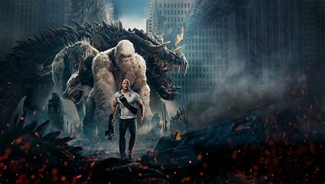 Free download | HD wallpaper: Movie, Rampage, Crocodile, Dwayne Johnson ...