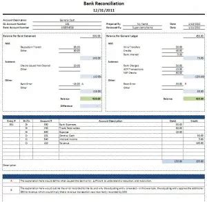 Free Excel Bank Reconciliation Template Download