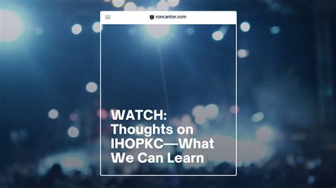 WATCH: Thoughts on IHOPKC - What We Can Learn