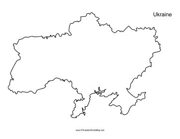 a map of ukraine with the capital and country name in black on a white ...