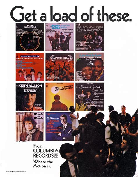 Columbia Records Mix of Rock and Pop LP Ads