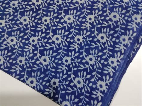 Indigo Blue Fabric Blue Fabric Block Print Fabric Indigo | Etsy