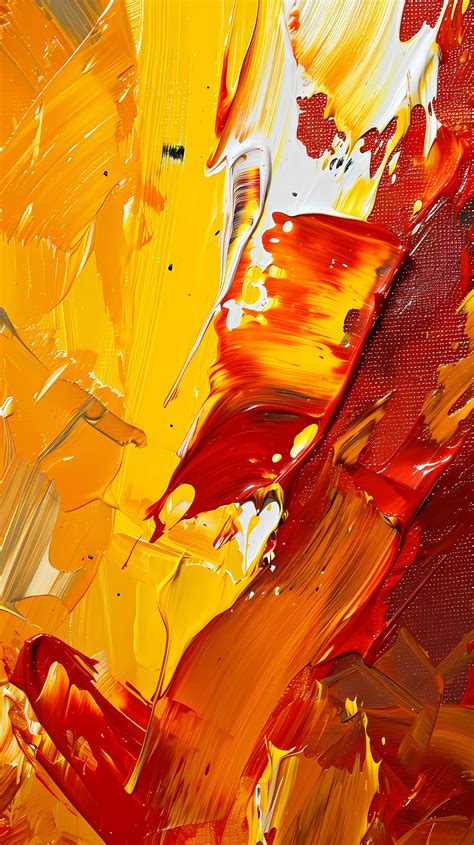 abstract art, modern painting, colorful abstract, red and yellow ...