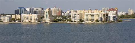 Skyline of Sarasota, Florida, viewed from above the water - Global ...