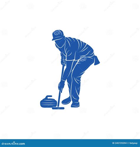 Curling Player Logo Design Vector. Icon Symbol Stock Illustration ...