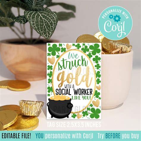 Editable Social Worker Month Printable Tags, Social Worker Appreciation ...