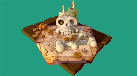 Pirate Treasure Map - Download Free 3D model by Vetech82 [542d002] - Sketchfab