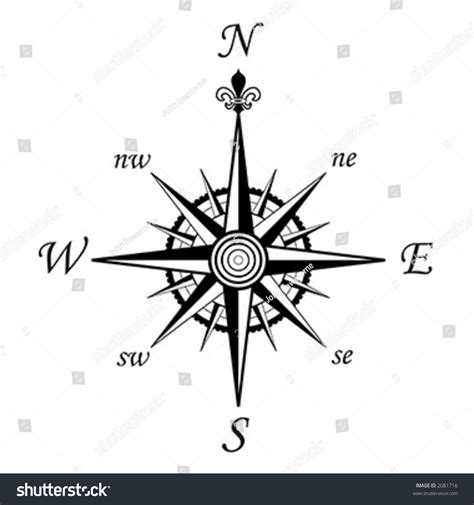 Compass Wind Rose - 8 Directions - Vector - 2081716 : Shutterstock