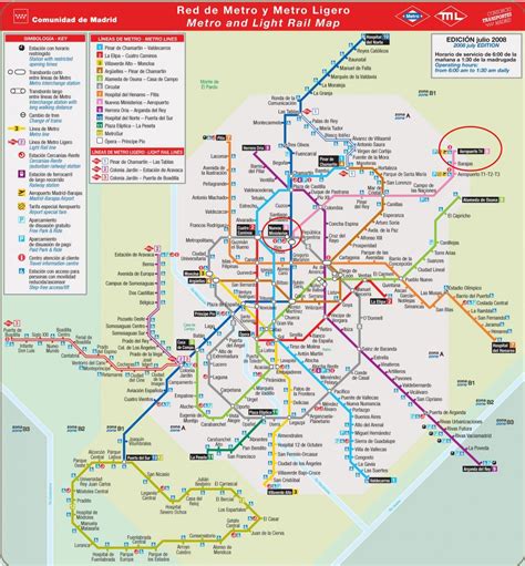 Madrid airport metro map - Madrid metro map airport (Spain)