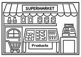 Grocery Store Coloring Page sketch template