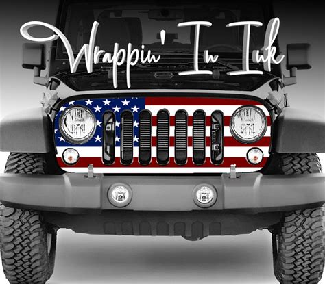 American Flag Jeep Grill Wrap fits Gladiator Choose pattern to | Etsy