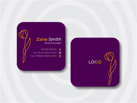 Square Business Card Design by Sharmin Ara Begum on Dribbble