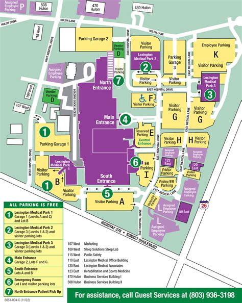 Parking at Lexington Medical Center's Main Campus