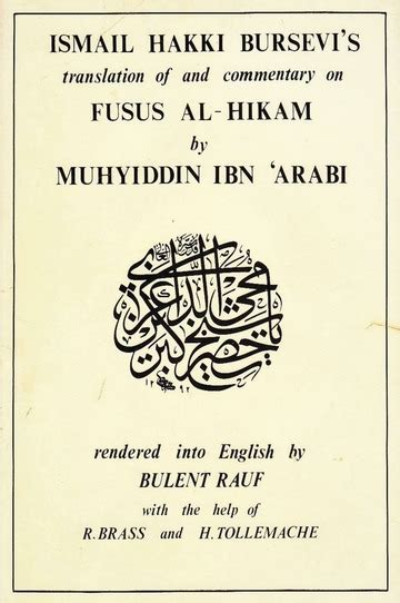 Fusus Al Hikam Ismail Hakki Bursevi’s Translation And Commentary ...