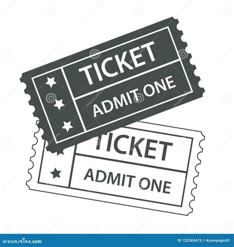 Two Cinema Tickets Black and White Design, Stock Vector Illustration ...