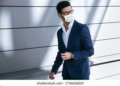 Business Man Face Mask Going Office Stock Photo 1736656019 | Shutterstock