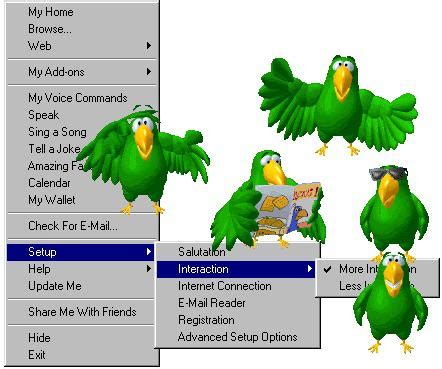 Bonzi buddy was a desktop assistant released in ‘99..This is Peedy the parrot. He was ...