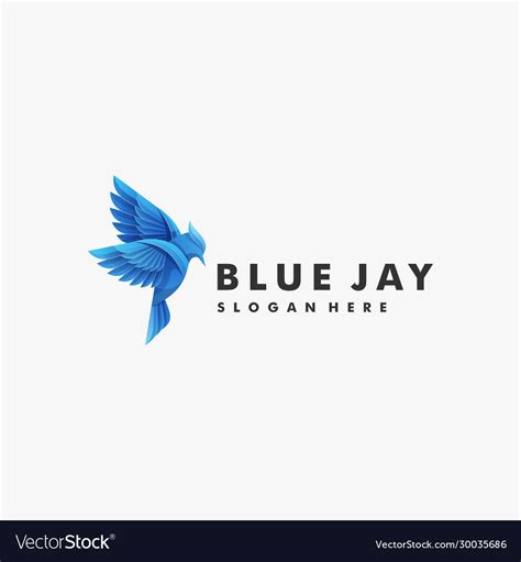 Logo bird blue jay gradient colorful style Vector Image