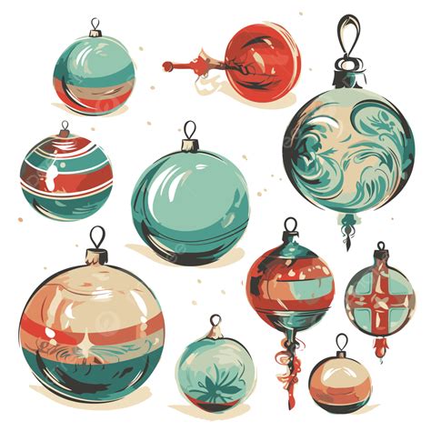 Vintage Christmas Ornaments Png