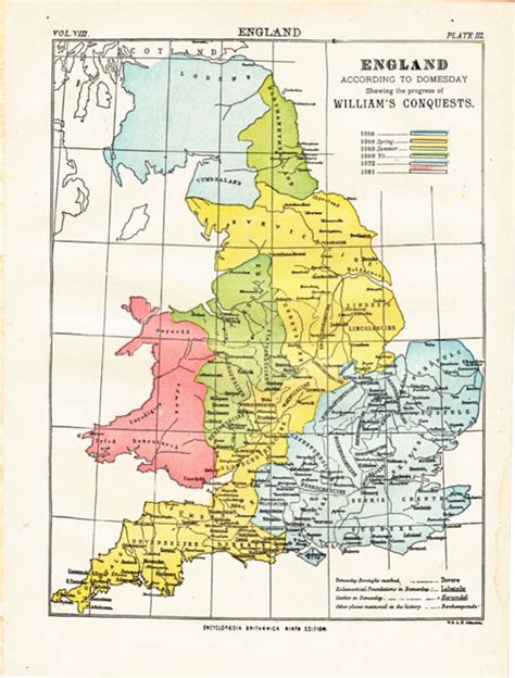 Items similar to old map of England, showing Domesday, from a 1904 Encyclopedia Britannica on Etsy