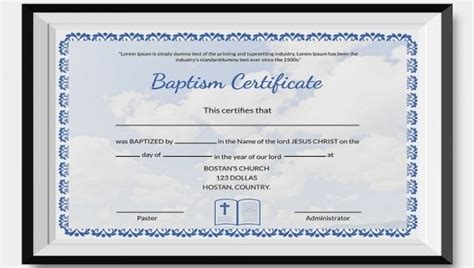 32+ Sample Baptism Certificate Templates - Free Sample, Example, Format