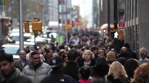 Crowd Walking Street Sidewalk People Ny City Manhattan. Stock Footage - YouTube