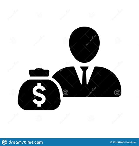 Dollar, Investor Icon. Black Vector Design Stock Illustration - Illustration of savings, invest ...