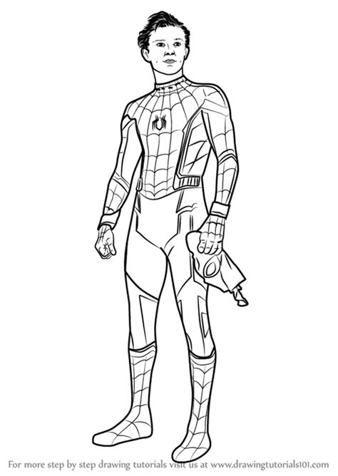 How to Draw Tom Holland as Spider-Man (Characters) Step by Step ...